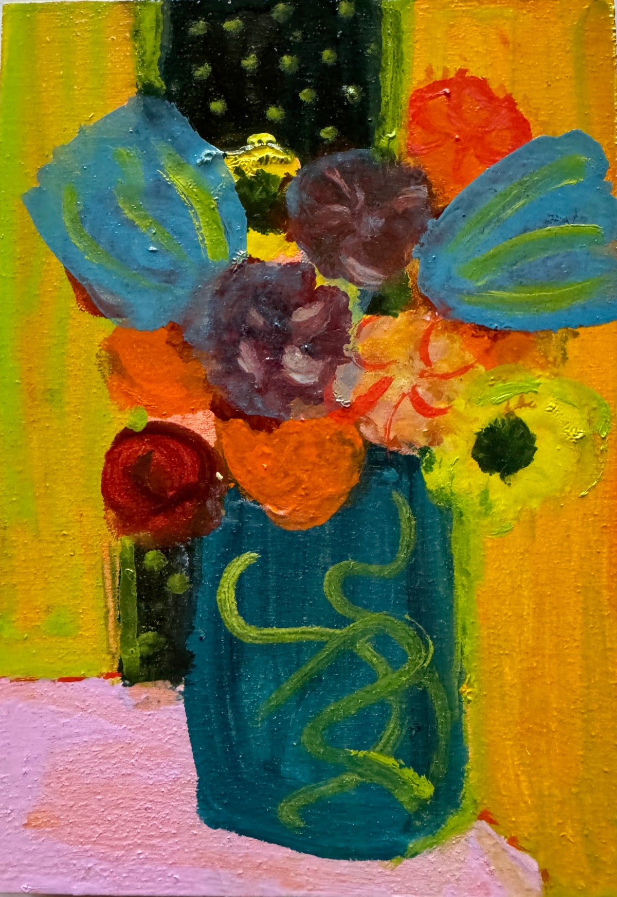 Turquoise-Vased Blooms