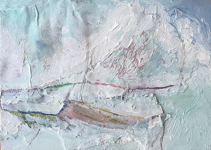 The Footsteps of Dawn, mixed-media, 7”x 5”